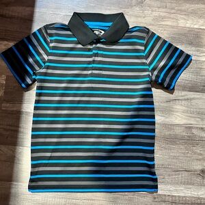 Striped Black and Blue Kids Polo Shirt